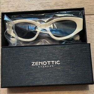 Women's White Cat-Eye Sunglasses